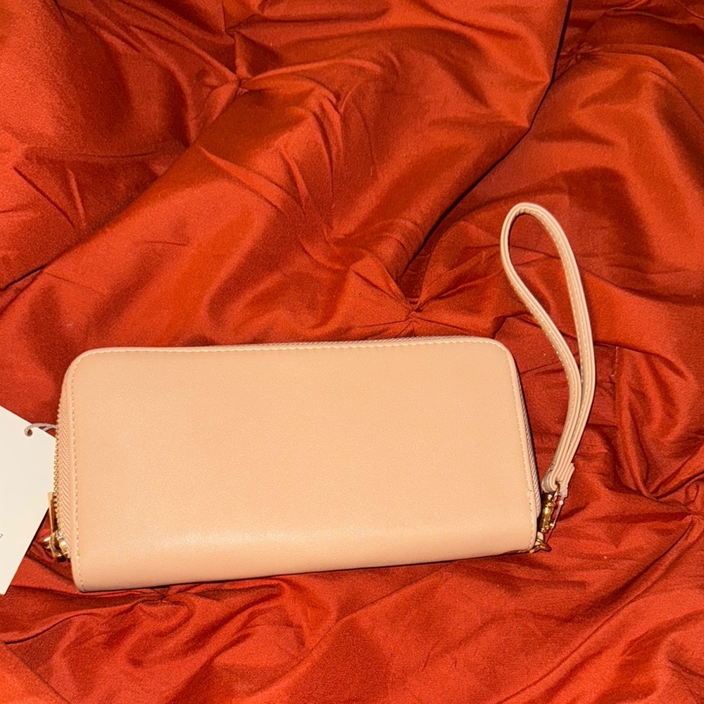 Elegant Peach Wristlet Wallet